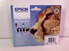 Image of Epson T0715 Cheetah Genuine 4 Multipack Ink Cartridges C13T07154012 SX New