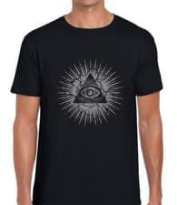Image of VINTAGE ALL SEEING EYE MENS T SHIRT TOP ILLUMINATI PYRAMID DISOBEY FASHION RETRO