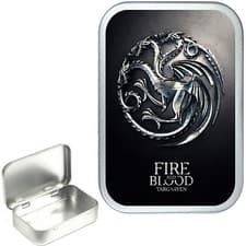 Image of House of Targaryen, Hinged Tobacco Tin, Game of Thrones. Storage Tin 1oz & 2oz