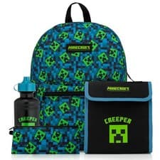 Image of Minecraft Backpack 4 Piece Back to School Set, Official Minecraft Merchandise