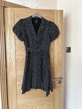 Image of DKNY DRESS black dress witdress with white flowers 