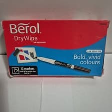 Image of New Berol Dry Wipe Pen Broad TipFor medium Lines Pack of 12 - Black Free Post