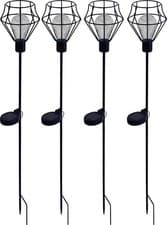Image of Solar Powered Garden Light Rustic Copper Finish Cable Free Stake Support x4