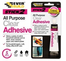 Image of Everbuild Stick 2 All Purpose Strong Clear Adhesive Tube 30ml