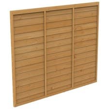 Image of Overlap Fence Panel 6x5ft Dip Treated Garden Wooden Boundary Screen Outdoor Tall