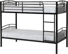 Image of Ventura Metal Bunk Bed Split Into 2 Beds Single 3FT Twin Sleeper Children Beds