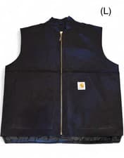 Image of Heavy duty duck canvas Rework Carhartt black quilted vest/gilet Size L
