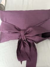 Image of Kylie Minogue At Home Cushion w/ Burgundy Ruffle Detail 48 x29cm