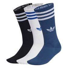 Image of Adidas 3 Pairs 3-Stripes High Crew Socks Trefoil Nylon Crew Length White Black