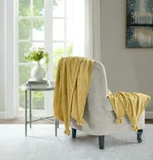 Image of New Popcorn Pom Pom Waffle Throw Fleece Soft Warm Blanket Sofa Bed Chair Double.