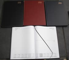 Image of 2024 A4 Diary Day A Page Desk Diary Hard Backed Dairy, 3 colours you choose