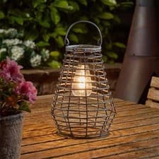 Image of Smart Solar Maris Garden Lantern Slate LED Warm White - 5 Lumens Bright!