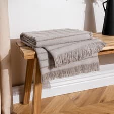 Image of Furn Hazie Woven Fringed Throw - Griege 130 x 180cm