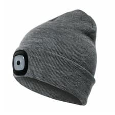Image of Unisex LED Beanie Torch Hat USB Rechargeable Battery 5 Hours High Powered Light