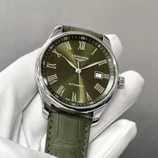 Image of Longines Master Collection Auto 40mm Green Leather Men's Watch L2.793.4.09.2