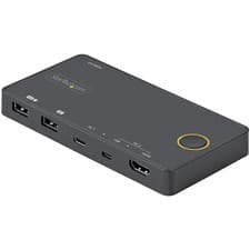 Image of StarTech 2 Port Hybrid USB-A + HDMI & USB-C KVM Switch - Single 4K 60Hz HDMI ...