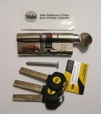 Image of yale platinum 3 star euro cylinder thumb turn