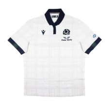 Image of Macron Scotland Rugby 6 Nations Away Shirt 2023 2024 Adults - White - Small