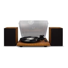 Image of Crosley C62 Turntable & Speakers Walnut Bluetooth Stereo Vinyl Record Player
