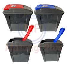 Image of Wham Recycle It Slimline Bin & Lid Multi-purpose Storage Container 25 Litre
