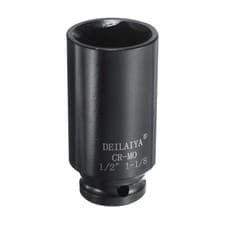 Image of 1-1/8 Inch SAE Deep Impact Socket 1/2 Inch Drive 6 Point CR-MO Steel Socket