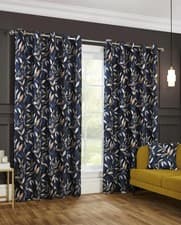 Image of Pair 100% Blackout Curtains Navy Sundour Madrid
