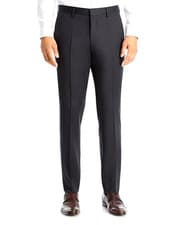 Image of Hugo Boss Mens Pants Size 48 Regular Charcoal Gray Wool Huge 6 Genius 5 Slim Fit