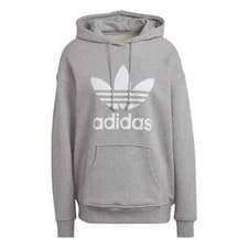 Image of Adidas Originals Adicolor Women's Classic Trefoil Cosy Hoodie in Grey UK 8