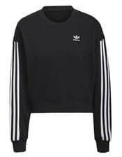 Image of Adidas Women Adi-color Classic Crop Shirts Black Tee Casual Jersey Shirt HC2064