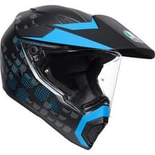 Image of AGV AX9 Antartica Matt Black / Cyan Motorcycle Motorbike Helmet