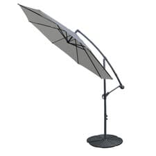 Image of 3M Cantilever Banana Parasol Garden Sun Shade Hanging Umbrella with Base Weight