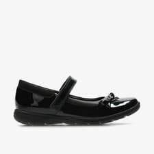 Image of Clarks Girls Venture Star Youth Black Patent Leather Mary Jane,School Shoes