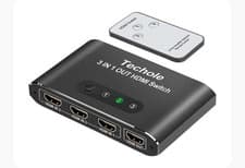 Image of Techole HDMI Switch 3 IN 1 OUT Switch Black 3 Port HDMI Splitter with remote