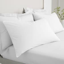 Image of 200 Thread Count Cotton Percale Standard Pillow Case Pair White