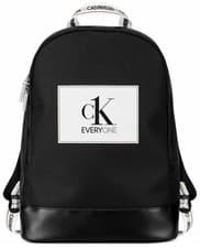 Image of CALVIN KLEIN Ck Everybody ~ Black Faux Leather & Canvas Backpack ~ Unisex ~ NEW