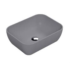 Image of Nuie Soft Square Matt Grey Countertop Wash Basin Vessel 455 x 325 x 135mm Sink