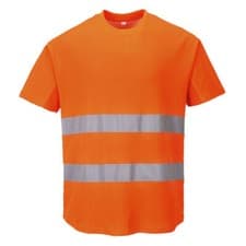 Image of Portwest Cotton Comfort Mesh Insert Hi Vis T Shirt Orange 3XL
