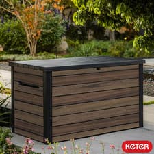 Image of [CLEARANCE SALE] Keter Rosewood 870 Litre (230 Gallon) Deck Box with Divider