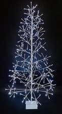 Image of LED Birch Twig Tree Snow Flocked Pre Lit Christmas Outdoor Lights Xmas Decor