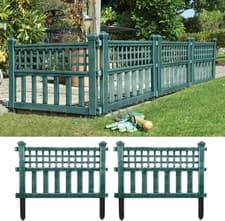 Image of Pack Of 4 Fence Panels Garden Lawn Edging Plant Border Landscape