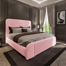 Image of Ottoman Bed Plush Velvet Divan Gas Lift Storage Double & King Size Bed Frame
