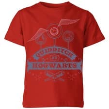 Image of Harry Potter Quidditch at Hogwarts Kids T-Shirt | Official Licensed | Red