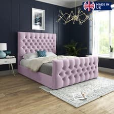 Image of Novara Chesterfield Design Bed With Upholstered Headboard And Footboard