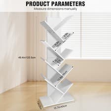 Image of 9 Tiers Tree Shaped Bookshelf Display Bookcase Storage Rack Shelves