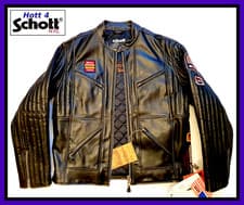 Image of NWT V.Rare Men's SCHOTT Brown Leather Jacket LC104B Amazing Design & Quality