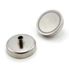Image of N42 Neodymium Pot Magnet - 48mm dia x 24mm tall x M8 thread - 95kg Pull