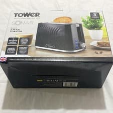Image of Tower 2-Slice Toaster, Sonar, 900W, T20090BLK, Textured Black Defrost Crumb Tray