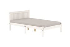 Image of Rio Wooden Stylish Bedroom Bed Frame 4ft Small Double – Solid Pine, White Wash