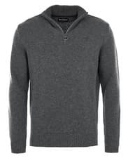 Image of BARBOUR MENS ESSENTIAL WOOL HALF ZIP SWEATER DESIGNER SOFT KNITWEAR JUMPER