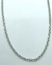 Image of 375 9ct White Gold Belcher Chain Necklace 16" 18" 20" 22" 24" - Fully Hallmarked